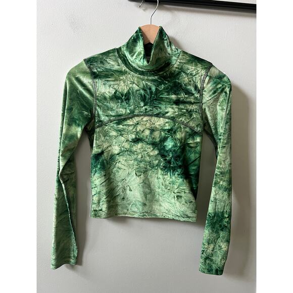 Aritzia Wilfred Free green tie dye turtleneck women's size small - Picture 1 of 4